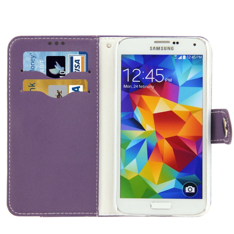 2-color Discoloring Texture Leather Case with Card Slots & Holder for Galaxy S5 / G900
