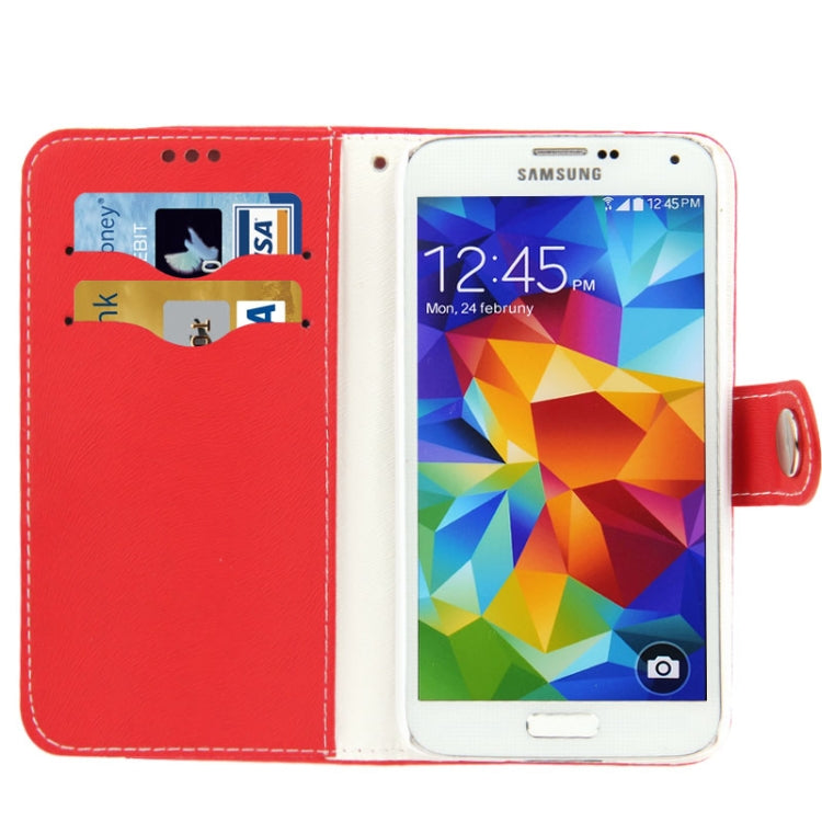 2-color Discoloring Texture Leather Case with Card Slots & Holder for Galaxy S5 / G900