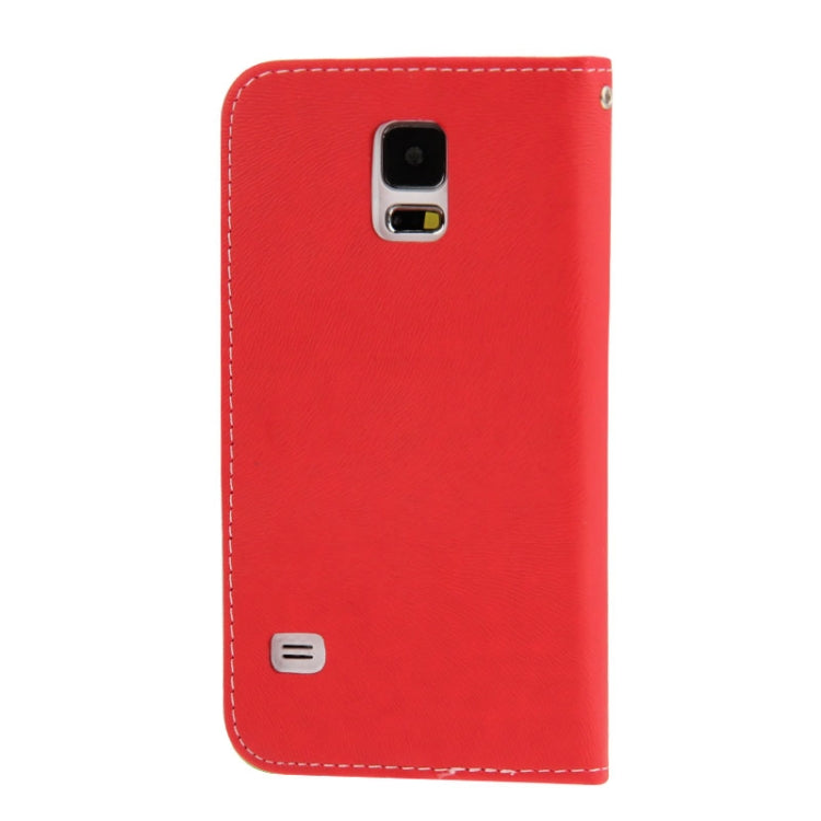 2-color Discoloring Texture Leather Case with Card Slots & Holder for Galaxy S5 / G900