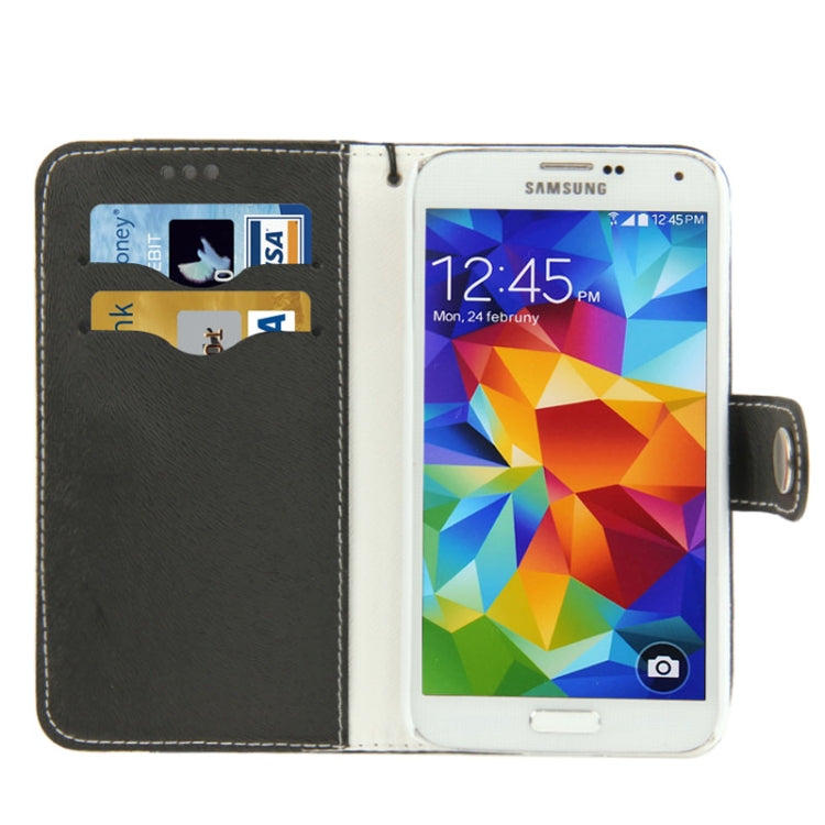 2-color Discoloring Texture Leather Case with Card Slots & Holder for Galaxy S5 / G900
