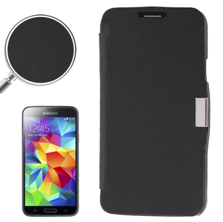 Brushed Texture Horizontal Flip Magnetic Buckle Leather Protective Case for Galaxy S5 / G900