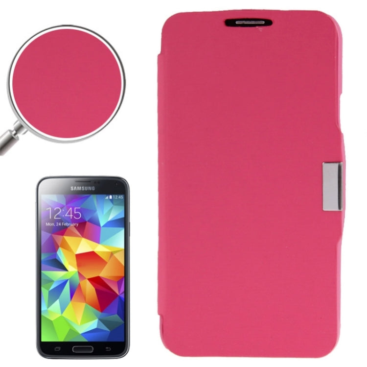 Brushed Texture Horizontal Flip Magnetic Buckle Leather Protective Case for Galaxy S5 / G900