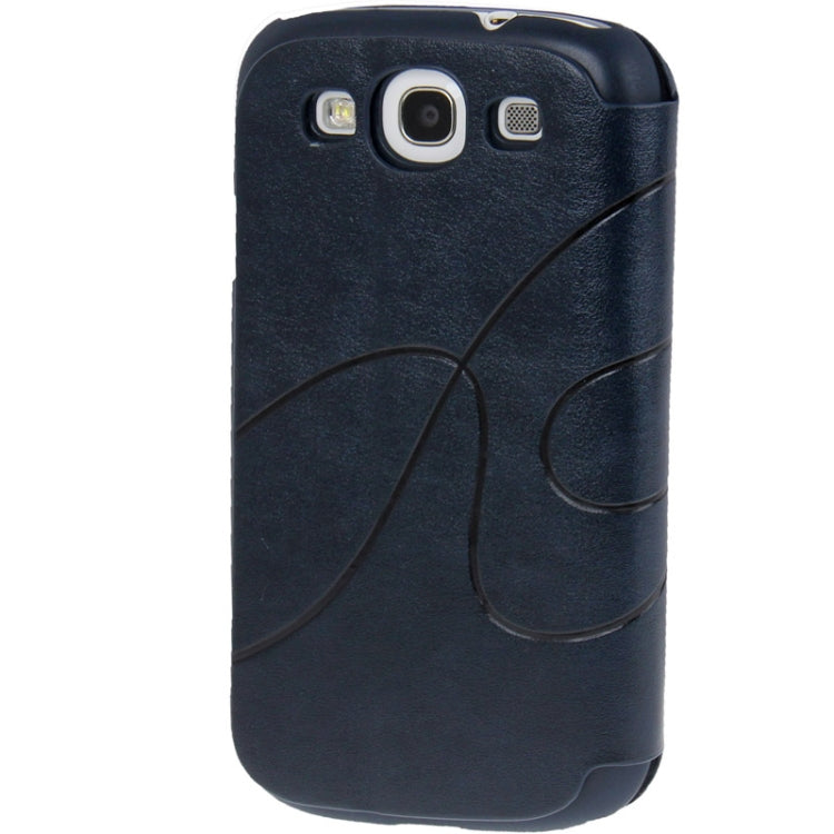 Embossing Pattern Flip Leather Case with Credit Card Slot / Holder / Suction Cup for Galaxy S III / i9300