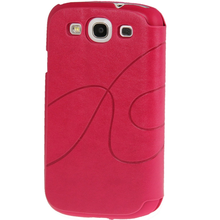 Embossing Pattern Flip Leather Case with Credit Card Slot / Holder / Suction Cup for Galaxy S III / i9300