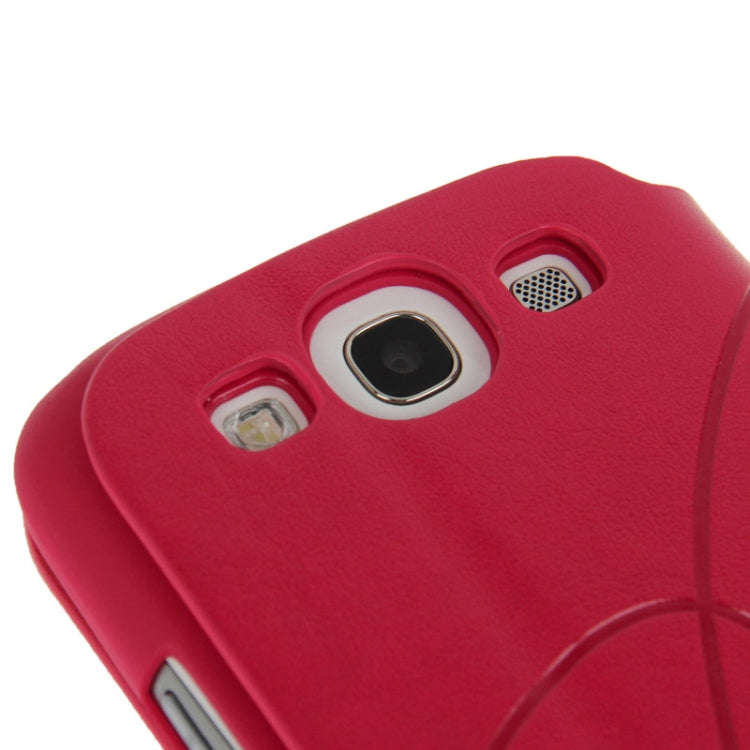 Embossing Pattern Flip Leather Case with Credit Card Slot / Holder / Suction Cup for Galaxy S III / i9300