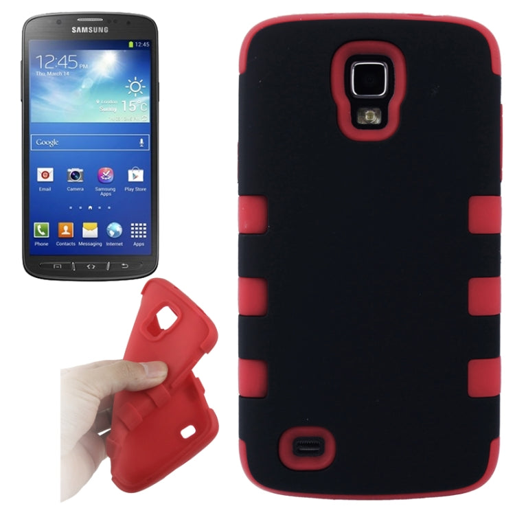 2-color Series Plastic + Silicon Combination Case for Galaxy S IV Active / i9295(Red)
