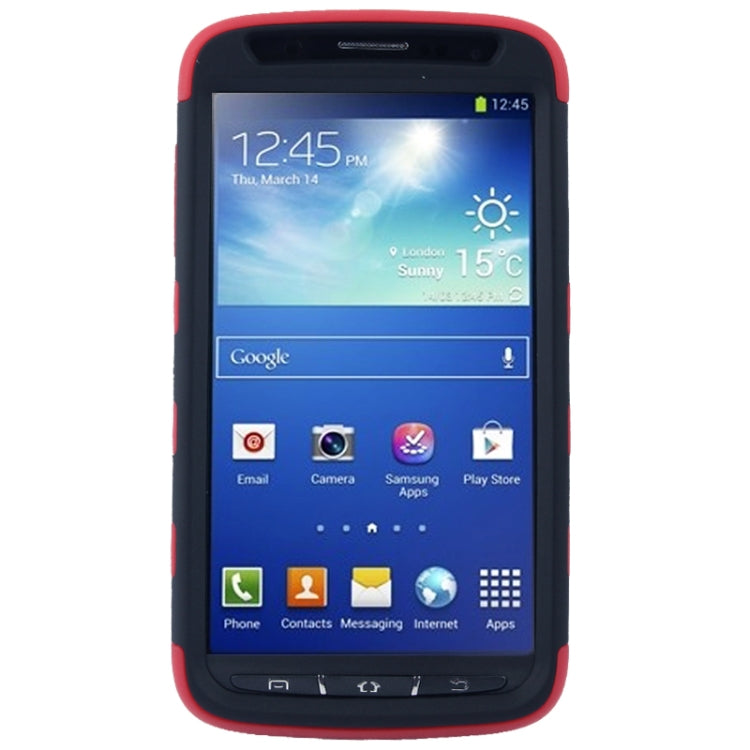 2-color Series Plastic + Silicon Combination Case for Galaxy S IV Active / i9295(Red)