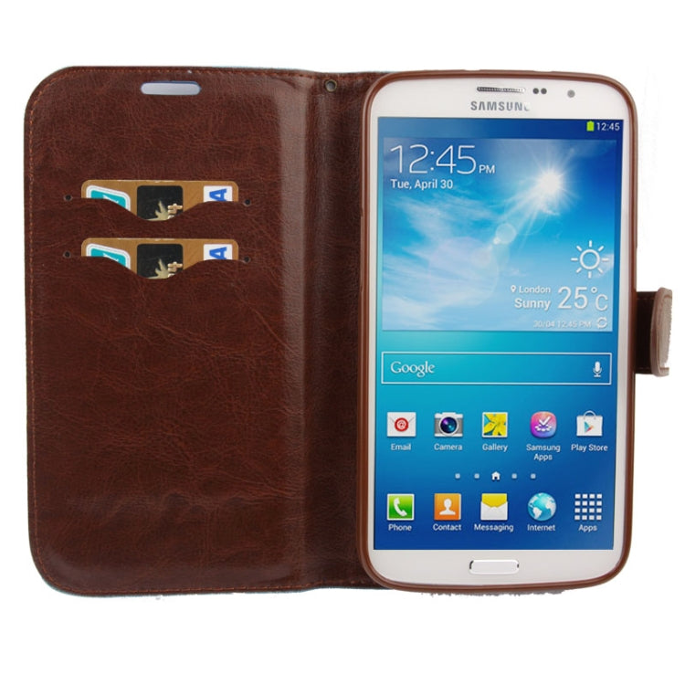 Denim Texture Horizontal Flip Leather Case with Holder & Credit Card Slots for Galaxy Mega 6.3 / i9200(Baby Blue)