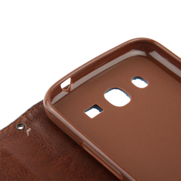 Denim Texture Horizontal Flip Leather Case with Holder & Credit Card Slots for Galaxy Mega 5.8 / i9150 / i9152