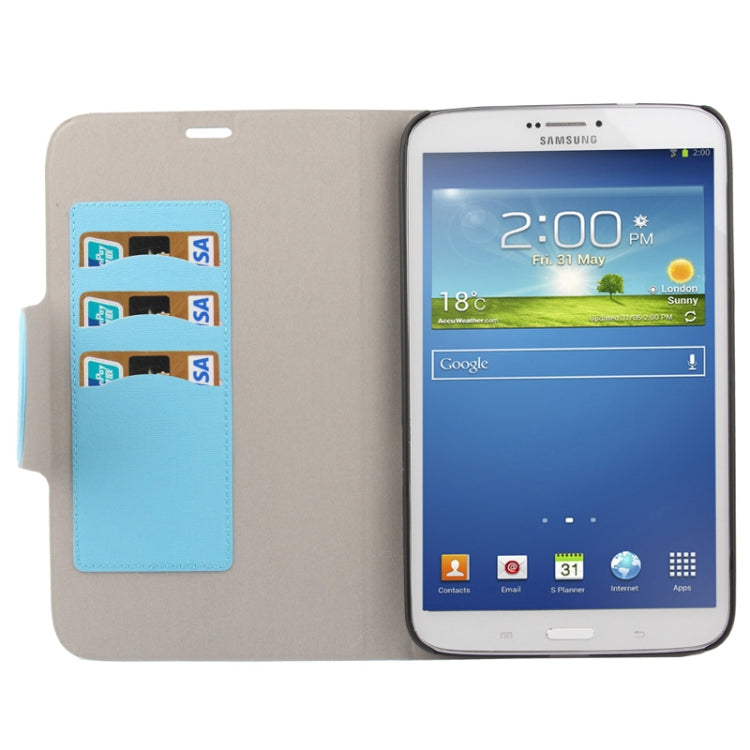 Linen Texture Leather Case with Credit Card Slot for Galaxy Tab 3 (8.0) / T3100 / T3110