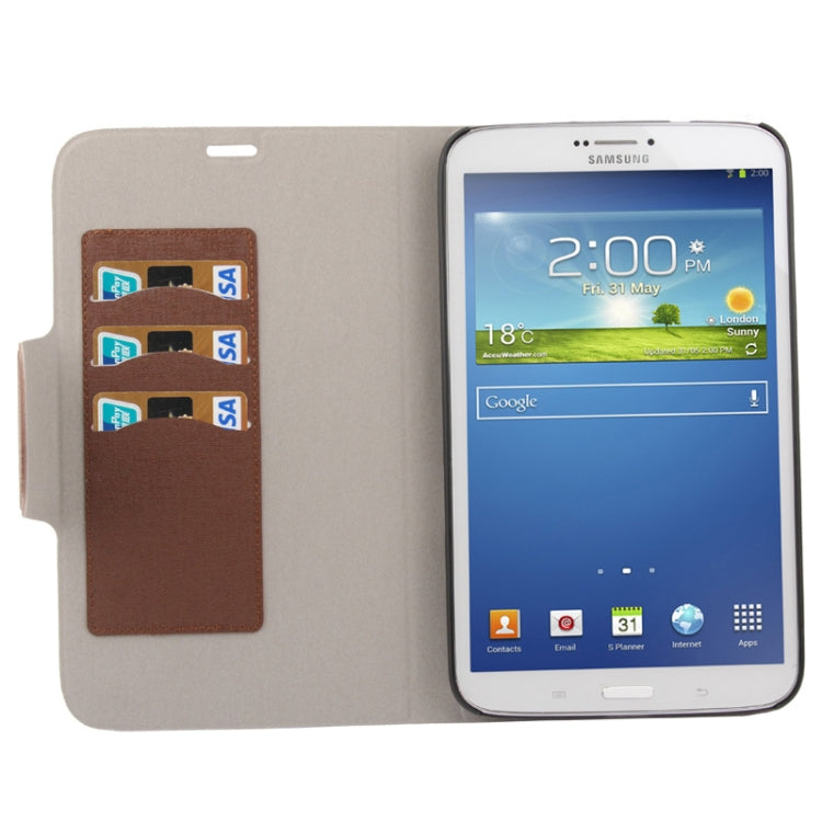 Linen Texture Leather Case with Credit Card Slot for Galaxy Tab 3 (8.0) / T3100 / T3110