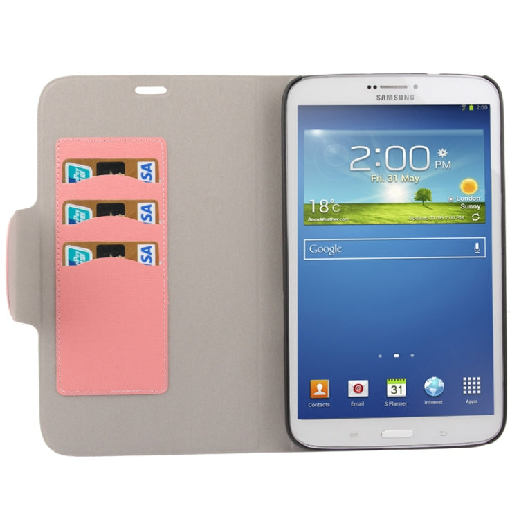 Linen Texture Leather Case with Credit Card Slot for Galaxy Tab 3 (8.0) / T3100 / T3110