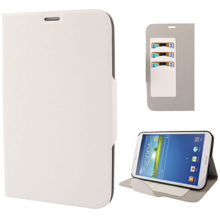 Linen Texture Leather Case with Credit Card Slot for Galaxy Tab 3 (8.0) / T3100 / T3110