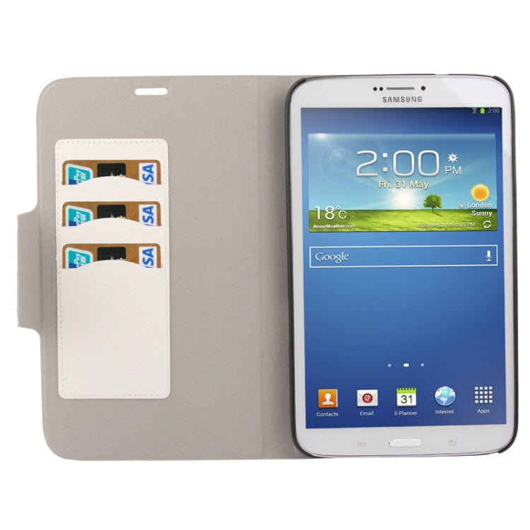 Linen Texture Leather Case with Credit Card Slot for Galaxy Tab 3 (8.0) / T3100 / T3110
