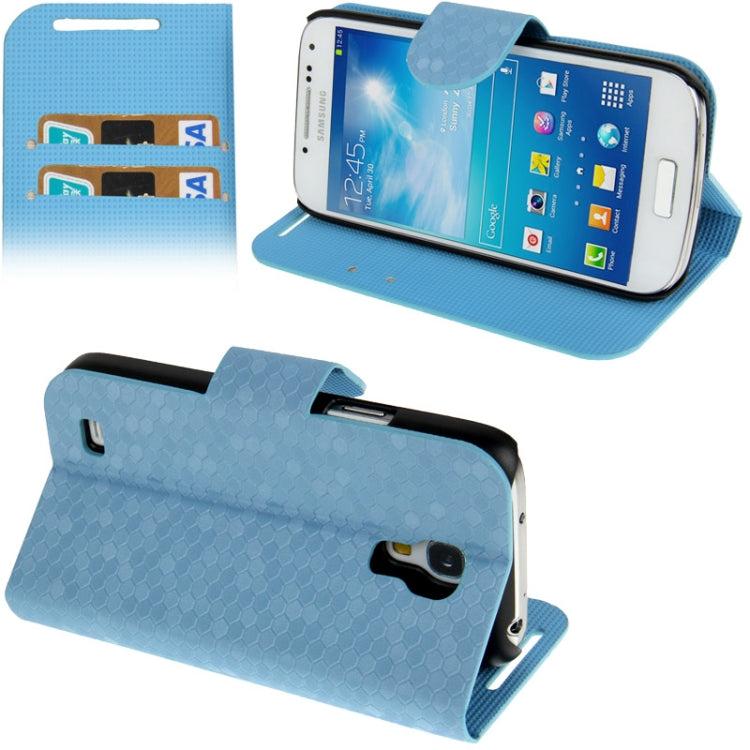 Honeycomb Texture Flip  Leather Case with Credit Card Slots & Holder for Galaxy S IV mini / i9190