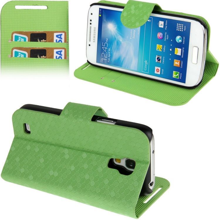 Honeycomb Texture Flip  Leather Case with Credit Card Slots & Holder for Galaxy S IV mini / i9190