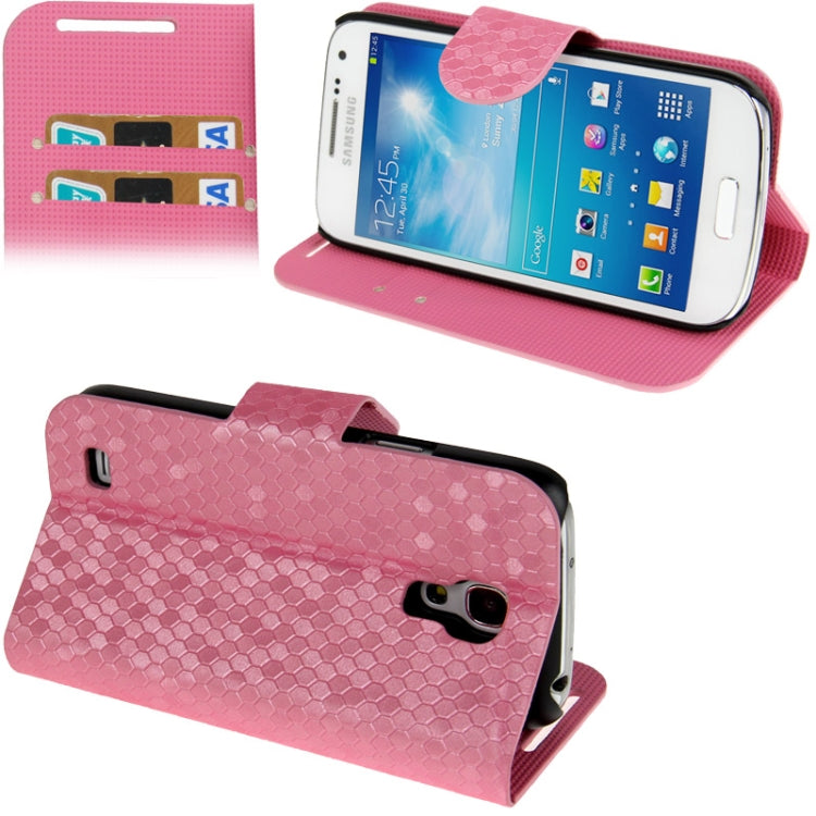 Honeycomb Texture Flip  Leather Case with Credit Card Slots & Holder for Galaxy S IV mini / i9190
