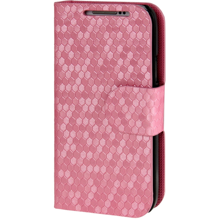 Honeycomb Texture Flip  Leather Case with Credit Card Slots & Holder for Galaxy S IV mini / i9190