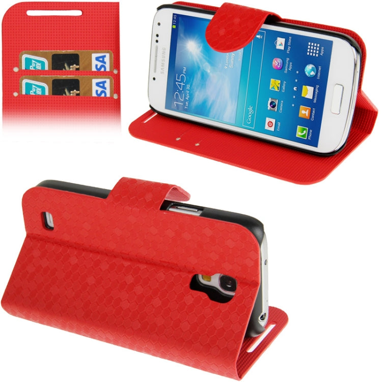 Honeycomb Texture Flip  Leather Case with Credit Card Slots & Holder for Galaxy S IV mini / i9190