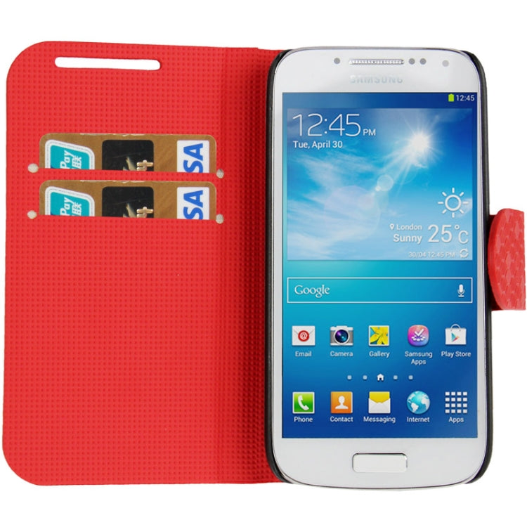 Honeycomb Texture Flip  Leather Case with Credit Card Slots & Holder for Galaxy S IV mini / i9190
