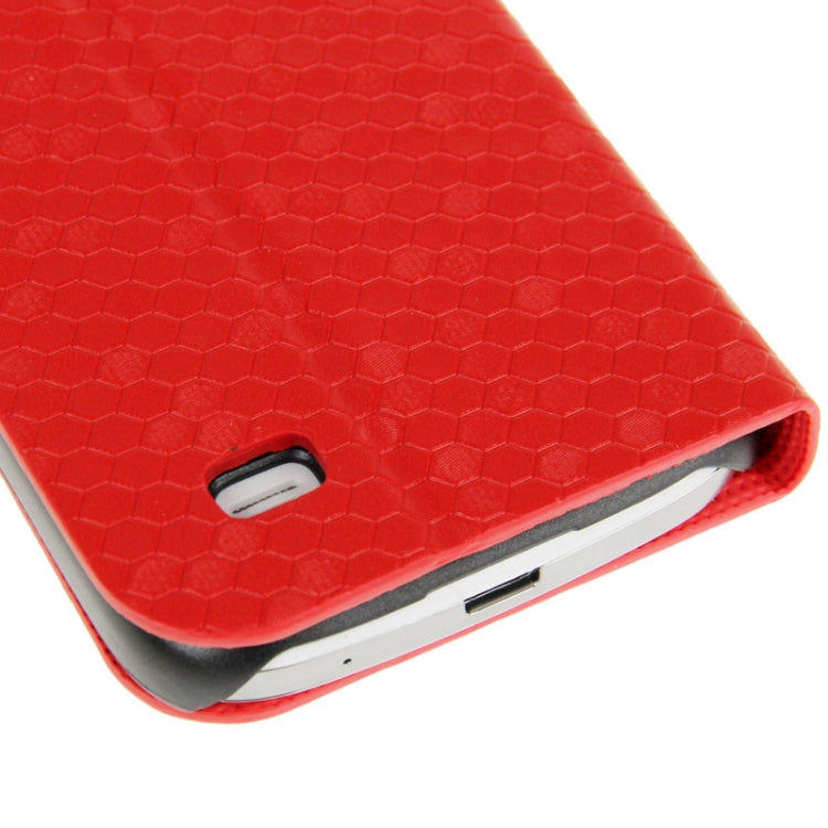 Honeycomb Texture Flip  Leather Case with Credit Card Slots & Holder for Galaxy S IV mini / i9190