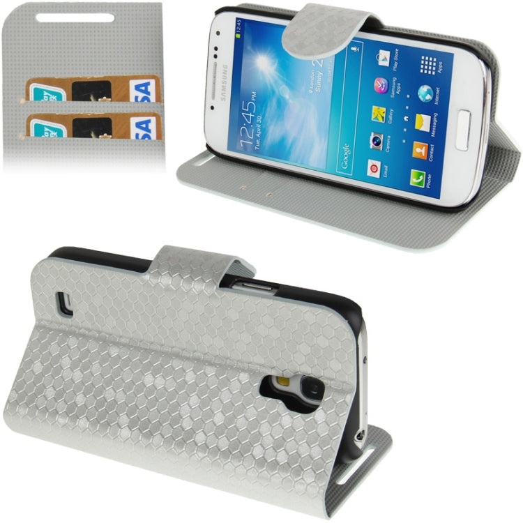 Honeycomb Texture Flip  Leather Case with Credit Card Slots & Holder for Galaxy S IV mini / i9190