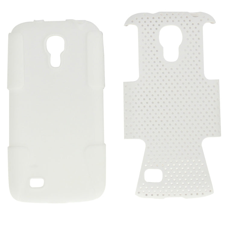 Mesh Plastic + Silicon Combination Case for Galaxy S IV mini / i9190(White)