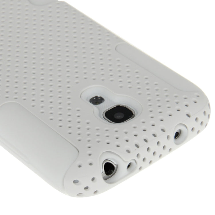 Mesh Plastic + Silicon Combination Case for Galaxy S IV mini / i9190(White)