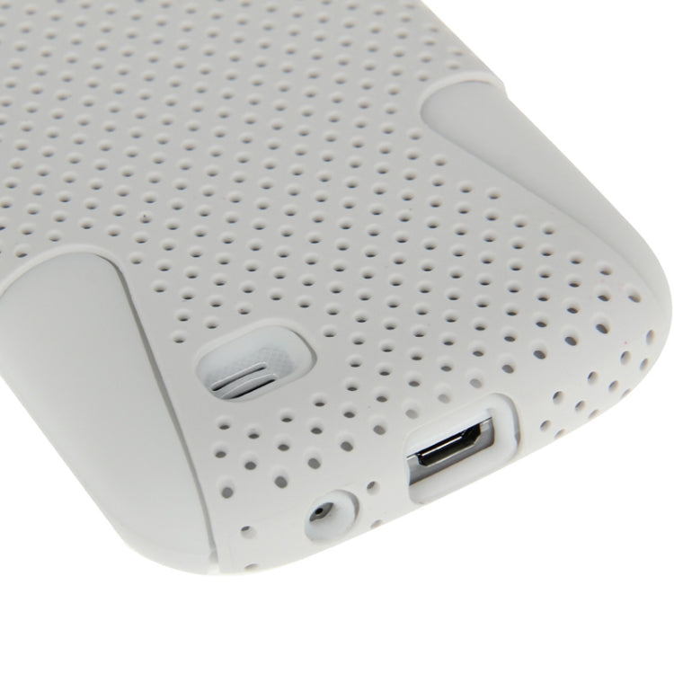 Mesh Plastic + Silicon Combination Case for Galaxy S IV mini / i9190(White)