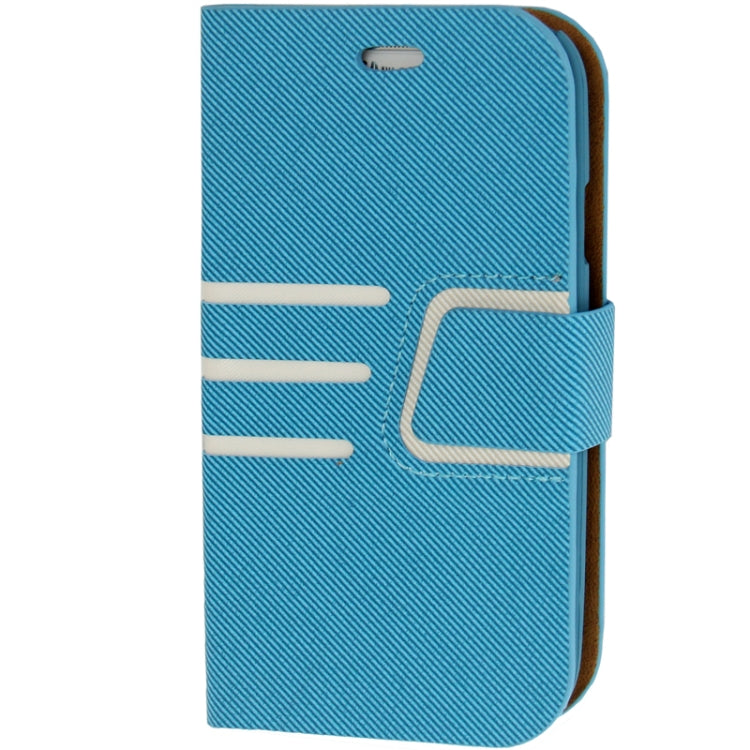 Denim Pattern Flip Leather Case with Credit Card Slot & Holder for Galaxy S III / i9300