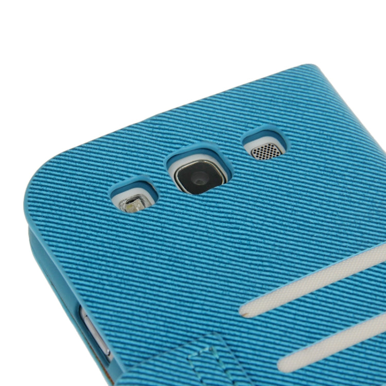 Denim Pattern Flip Leather Case with Credit Card Slot & Holder for Galaxy S III / i9300