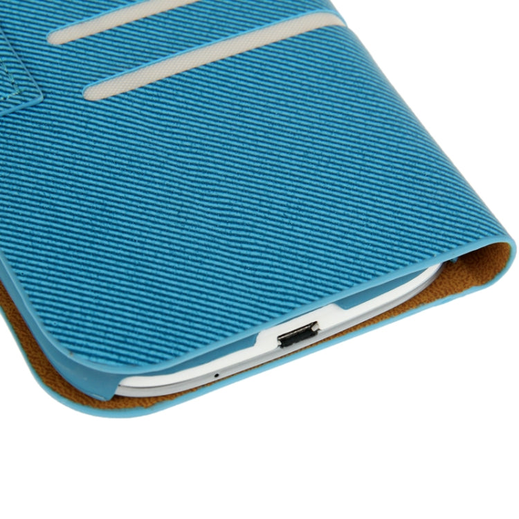 Denim Pattern Flip Leather Case with Credit Card Slot & Holder for Galaxy S III / i9300