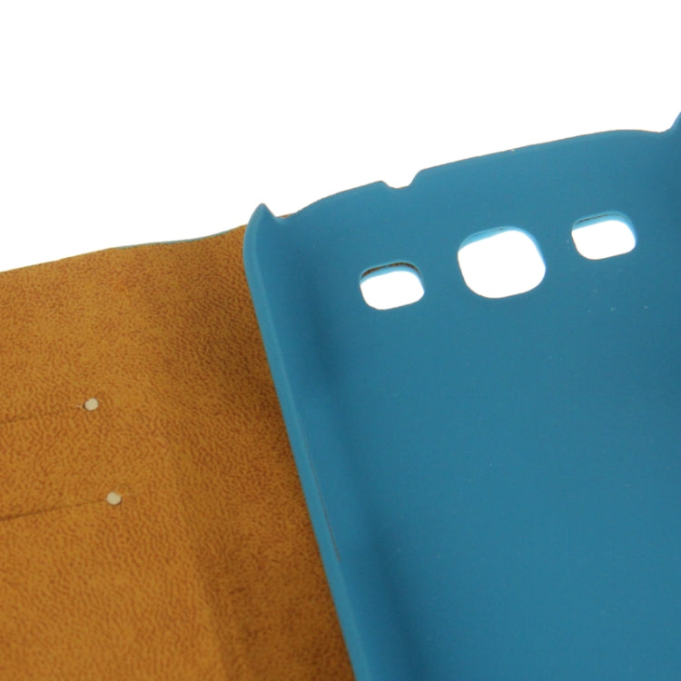 Denim Pattern Flip Leather Case with Credit Card Slot & Holder for Galaxy S III / i9300
