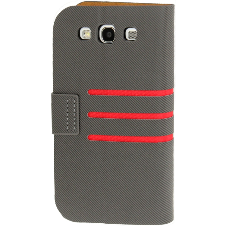 Denim Pattern Flip Leather Case with Credit Card Slot & Holder for Galaxy S III / i9300