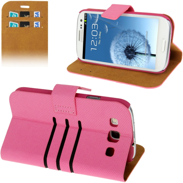 Denim Pattern Flip Leather Case with Credit Card Slot & Holder for Galaxy S III / i9300