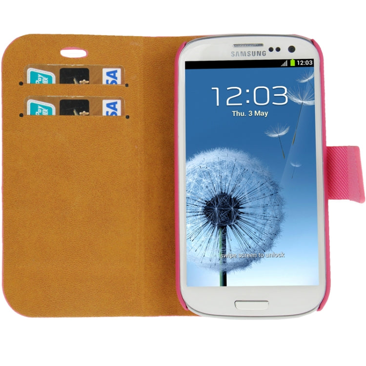 Denim Pattern Flip Leather Case with Credit Card Slot & Holder for Galaxy S III / i9300