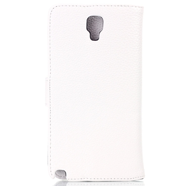 Litchi Texture Flip Leather Case with Card Slots & Holder for Galaxy Note III Lite / N7505(White)