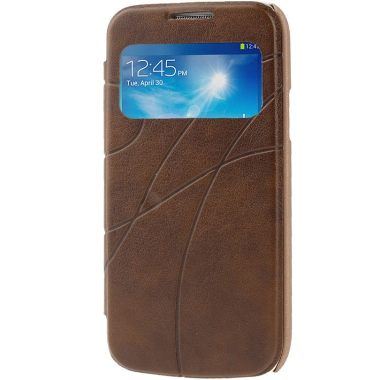 Embossing Pattern Leather Case with Call Display ID / Sleep / Wake-up Function for Galaxy S IV mini / i9190