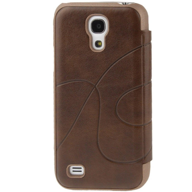 Embossing Pattern Leather Case with Call Display ID / Sleep / Wake-up Function for Galaxy S IV mini / i9190