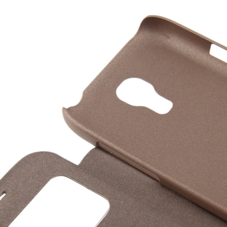 Embossing Pattern Leather Case with Call Display ID / Sleep / Wake-up Function for Galaxy S IV mini / i9190