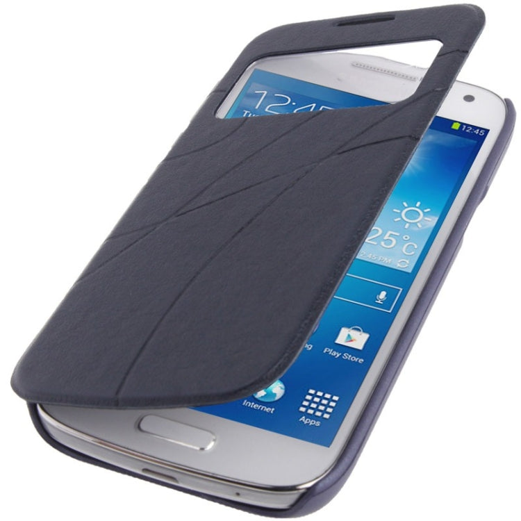 Embossing Pattern Leather Case with Call Display ID / Sleep / Wake-up Function for Galaxy S IV mini / i9190