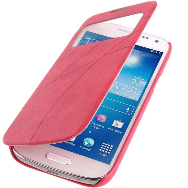 Embossing Pattern Leather Case with Call Display ID / Sleep / Wake-up Function for Galaxy S IV mini / i9190
