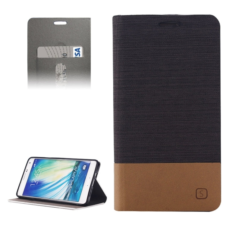 Horizontal Flip Canvas Leather Case with Card Slot & Holder for Galaxy A7 / A700