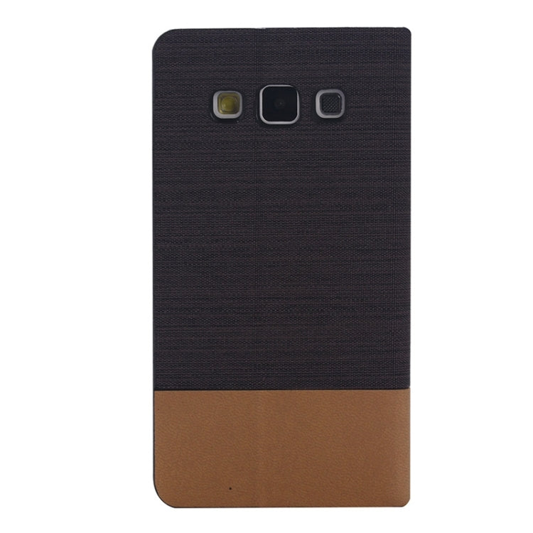 Horizontal Flip Canvas Leather Case with Card Slot & Holder for Galaxy A7 / A700