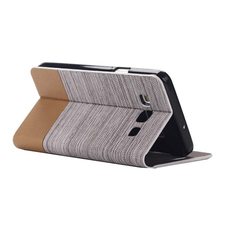 Horizontal Flip Canvas Leather Case with Card Slot & Holder for Galaxy A7 / A700