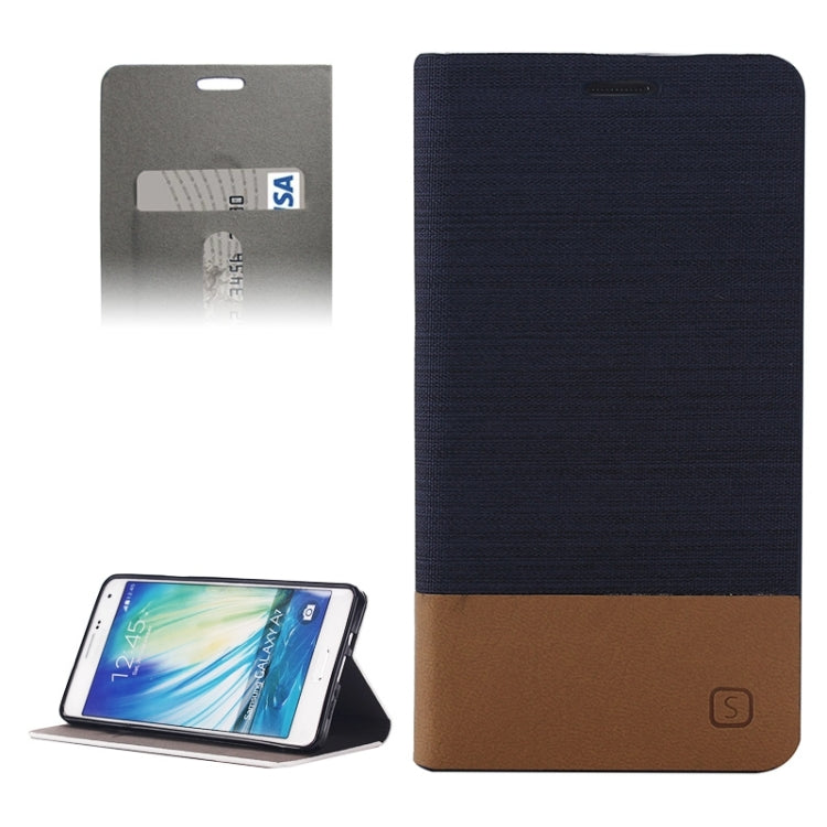 Horizontal Flip Canvas Leather Case with Card Slot & Holder for Galaxy A7 / A700