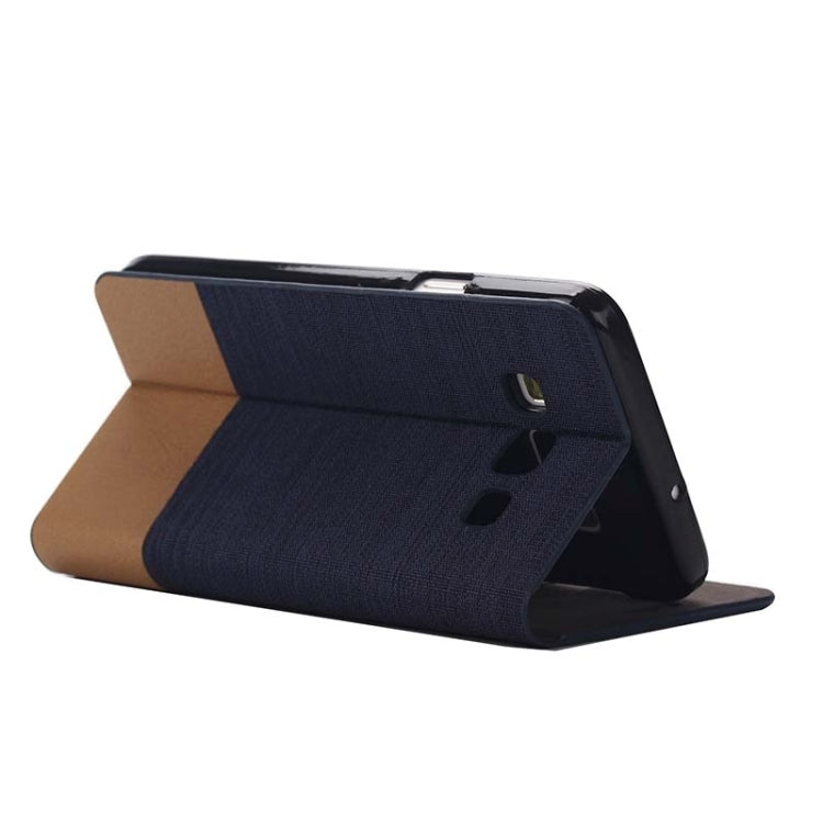 Horizontal Flip Canvas Leather Case with Card Slot & Holder for Galaxy A7 / A700