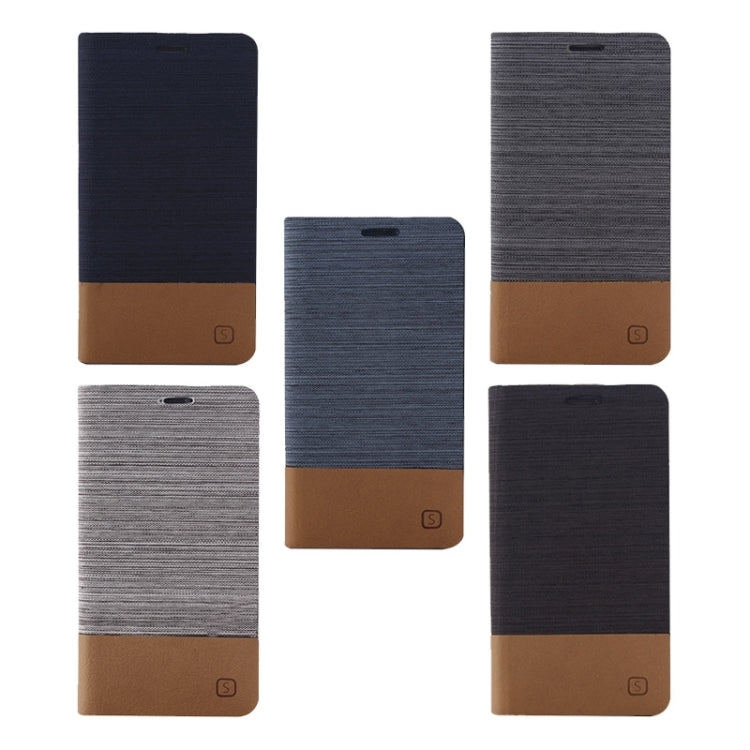 Horizontal Flip Canvas Leather Case with Card Slot & Holder for Galaxy A7 / A700