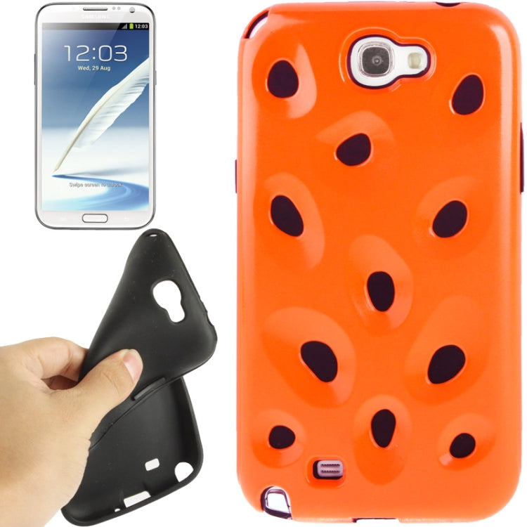 Hollow Watermelon Style Plastic + Black Silicone Combination Case for Galaxy Note II / N7100