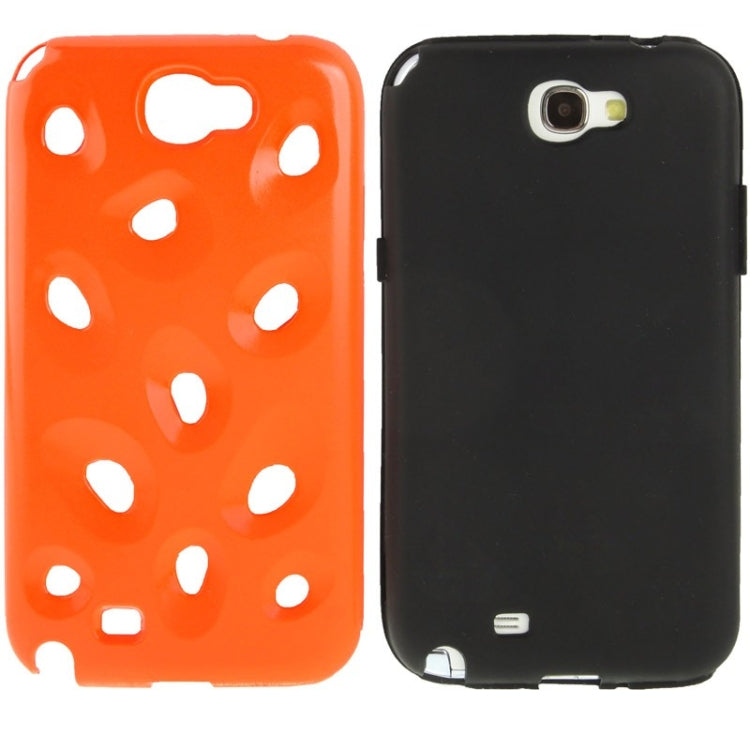 Hollow Watermelon Style Plastic + Black Silicone Combination Case for Galaxy Note II / N7100